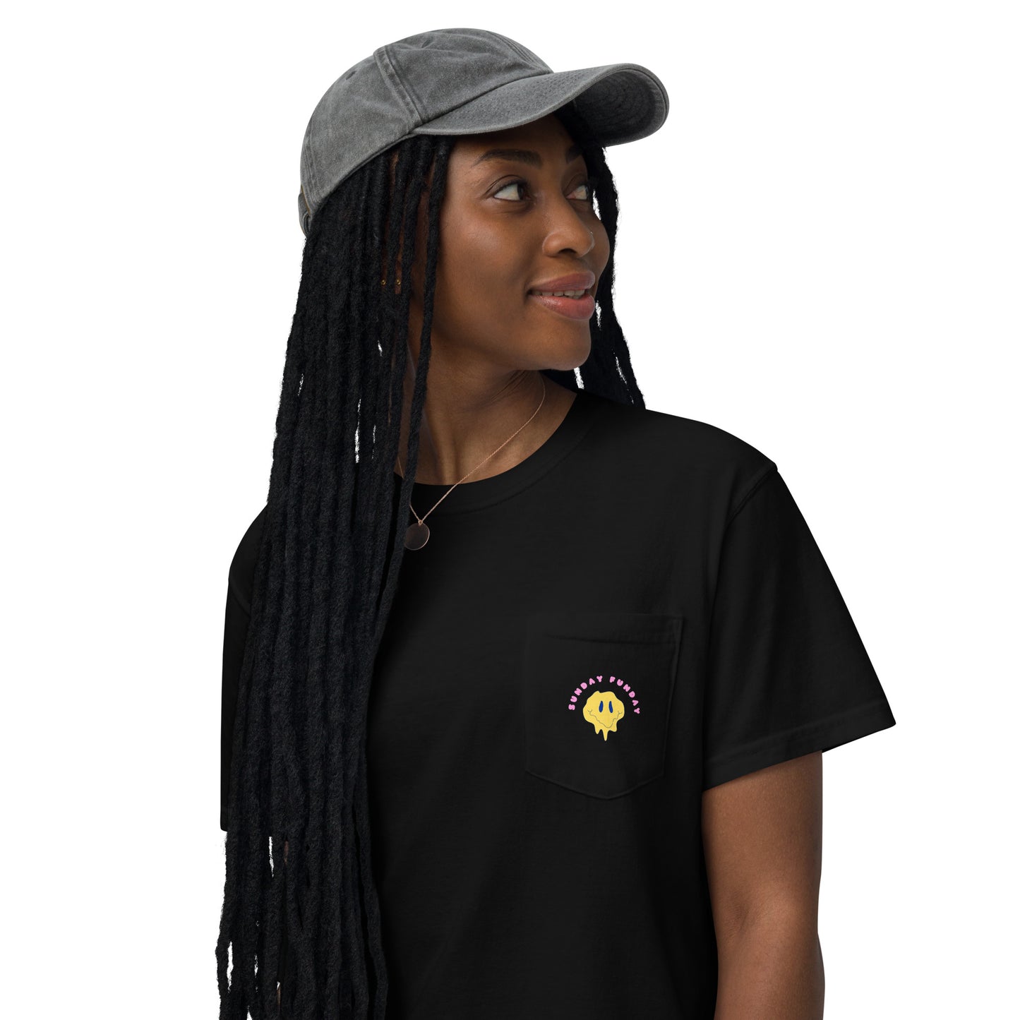 Sunday Funday Smiley pocket tee