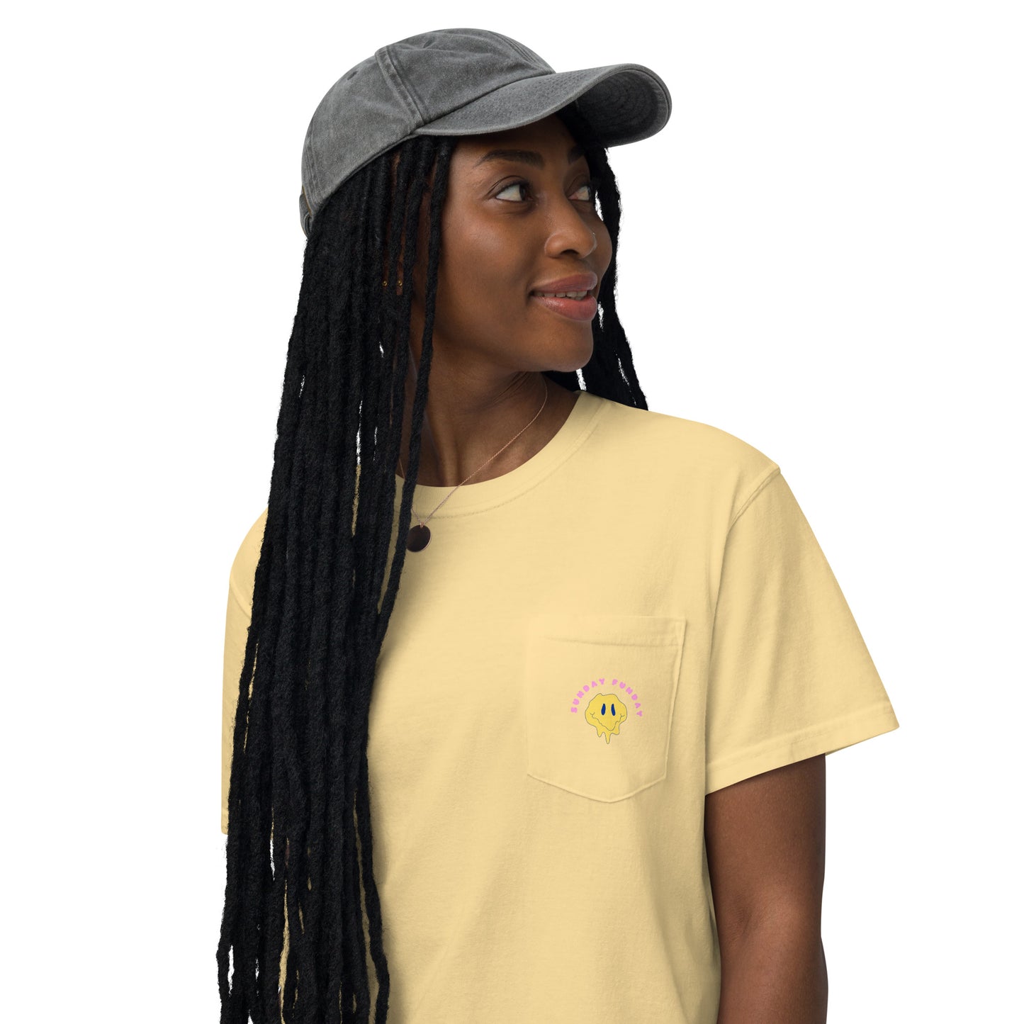 Sunday Funday Smiley pocket tee